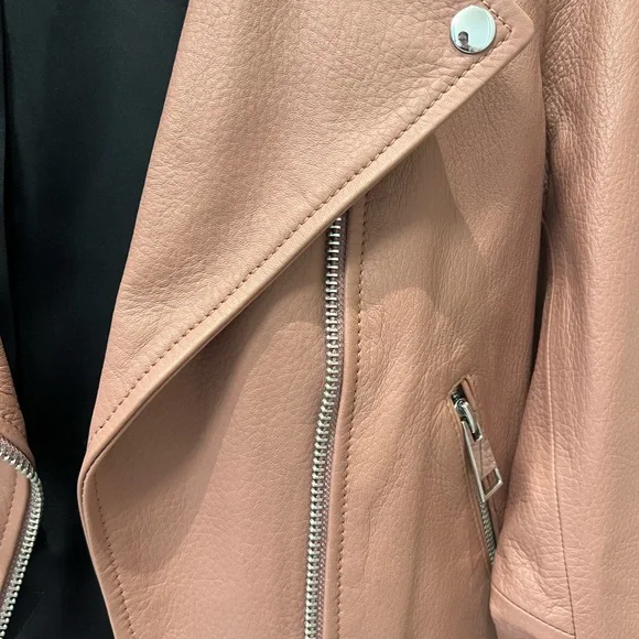 LTH JKT KAS Modern Biker Jacket Medium in Dusty Rose